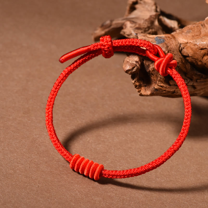 Red String Eight Stranded Rope Strength Bracelet