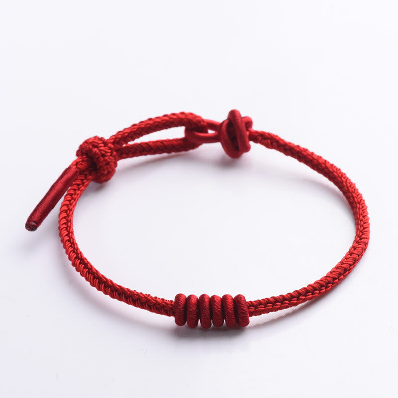 Red String Eight Stranded Rope Strength Bracelet