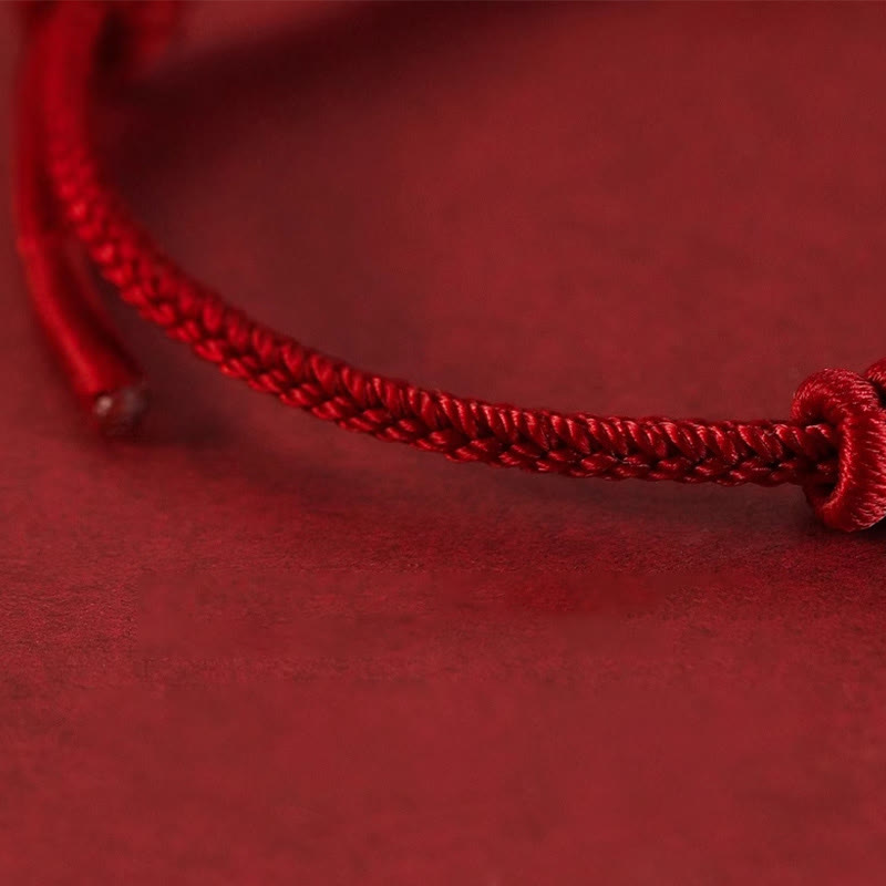 Red String Eight Stranded Rope Strength Bracelet