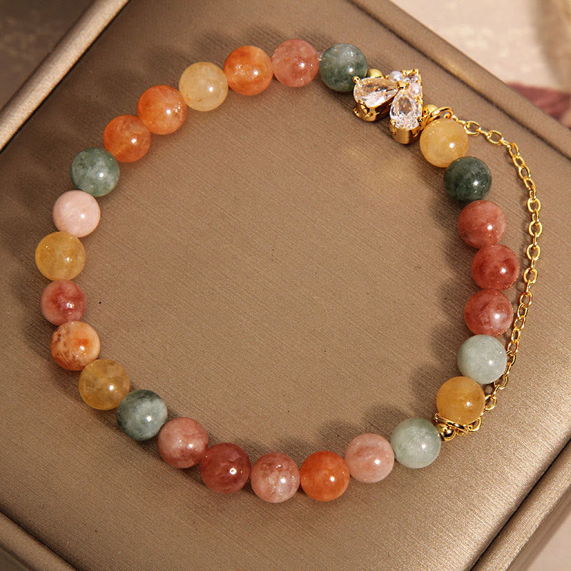 Citrine Green Crystal Prosperity Bracelet 14-16cm Wrist