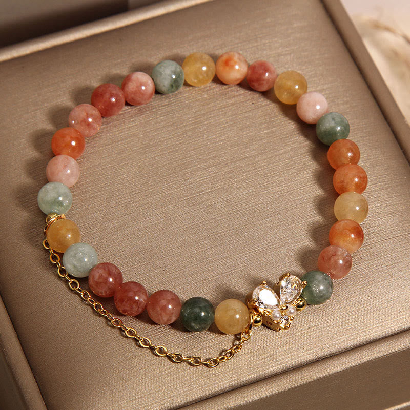 Citrine Green Crystal Prosperity Bracelet 14-16cm Wrist
