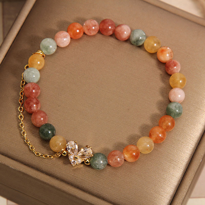Citrine Green Crystal Prosperity Bracelet 14-16cm Wrist