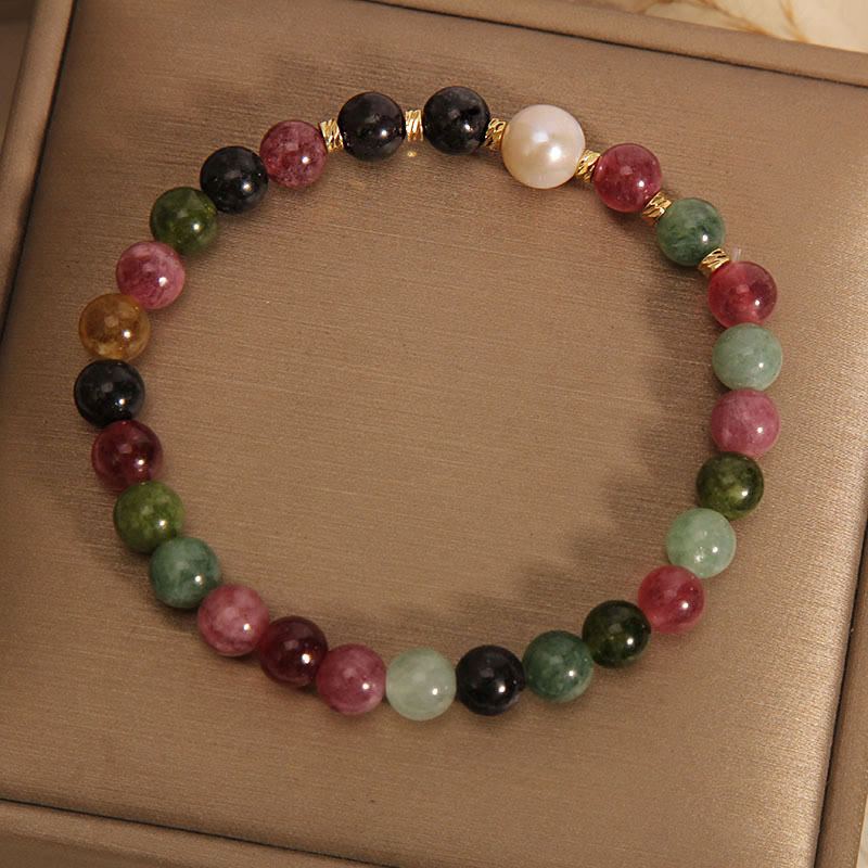 Tourmaline Pearl Wisdom Healing Spiritual Bracelet Unisex