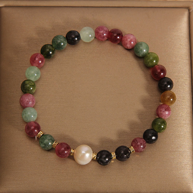 Tourmaline Pearl Wisdom Healing Spiritual Bracelet Unisex