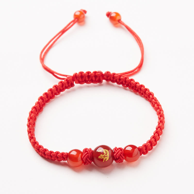 Red Agate Chinese Zodiac Protection Luck Bracelet