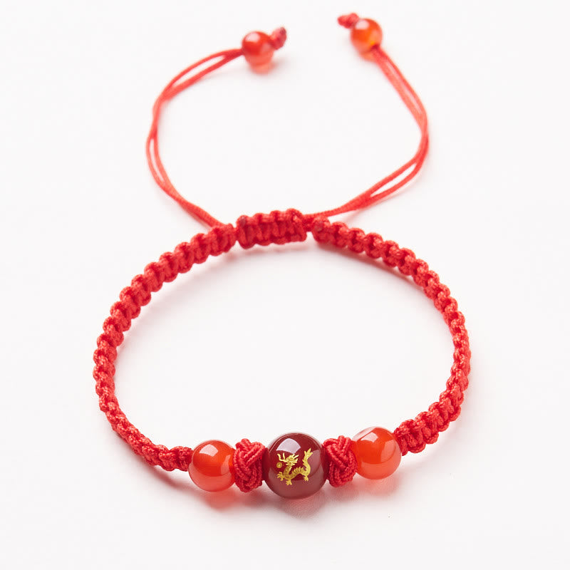 Red Agate Chinese Zodiac Protection Luck Bracelet