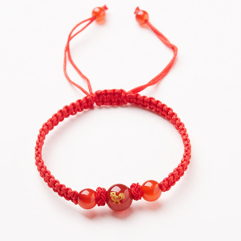 Red Agate Chinese Zodiac Protection Luck Bracelet