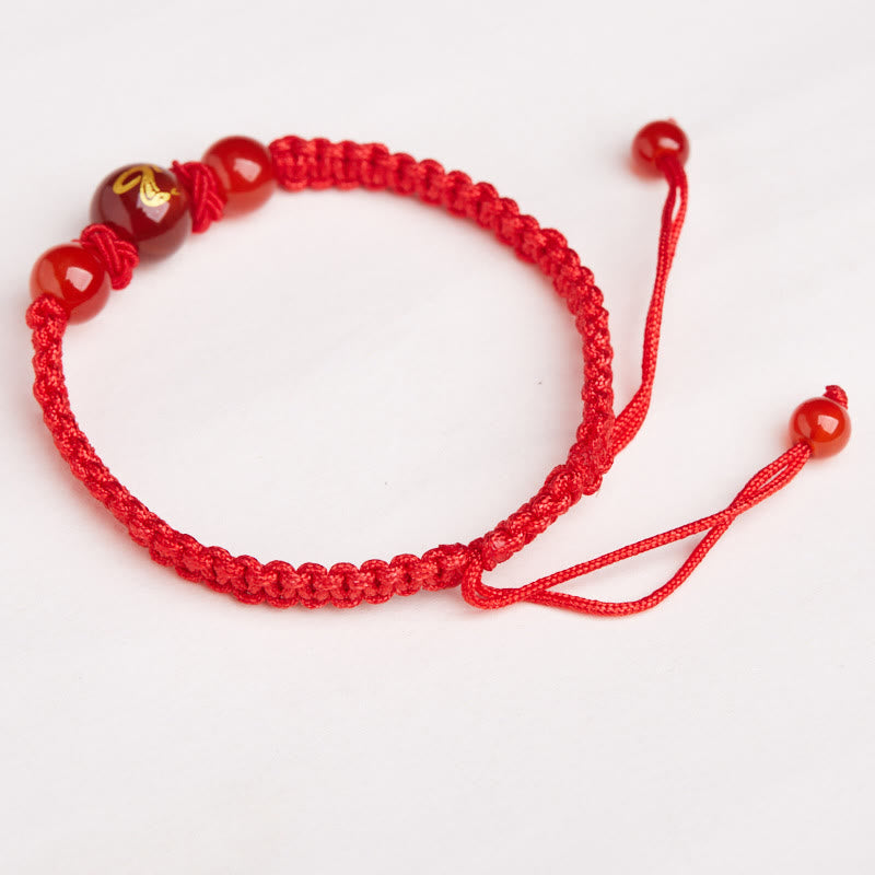 Red Agate Chinese Zodiac Protection Luck Bracelet