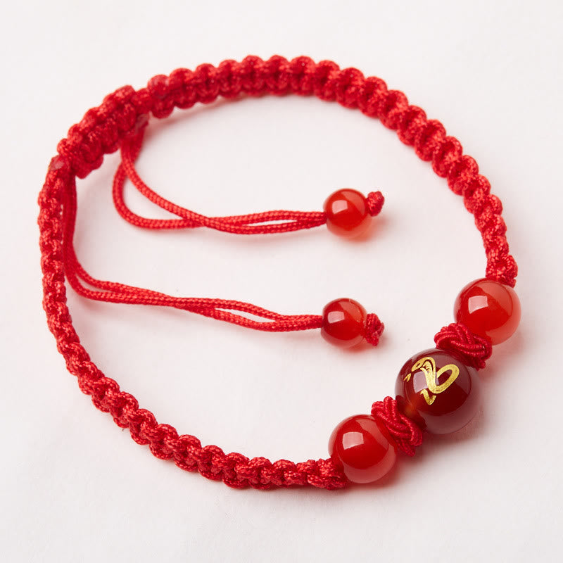 Red Agate Chinese Zodiac Protection Luck Bracelet