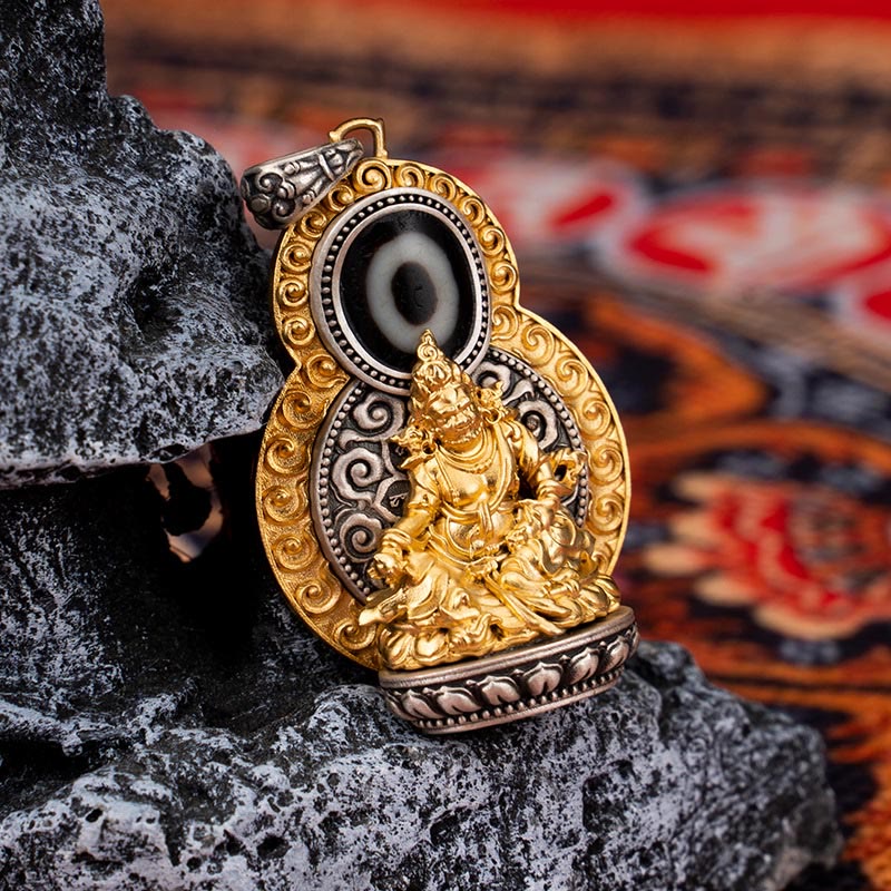 Yellow Jambhala Om Mani Padme Hum Necklace Pendant