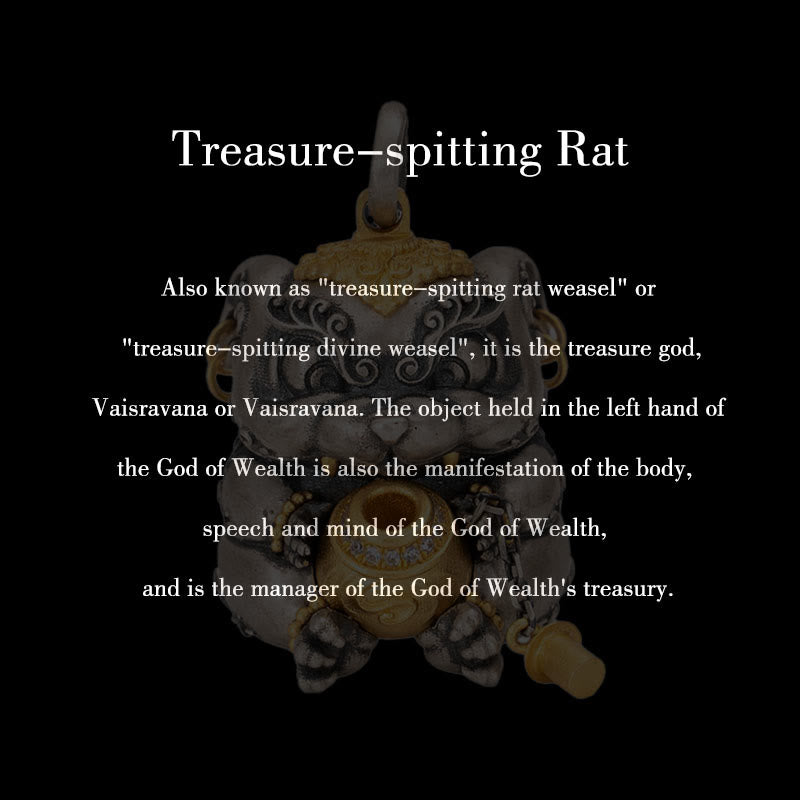 925 Sterling Silver Treasure-Spitting Rat Spiritual Protection Necklace