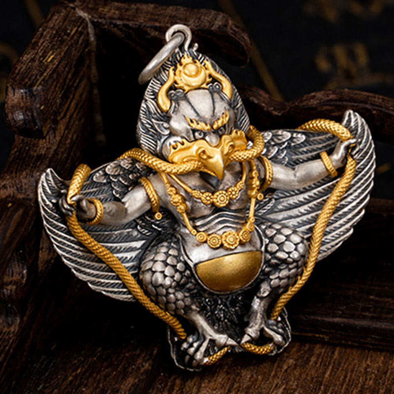 Garuda Wisdom Necklace in 925 Sterling Silver for Protection