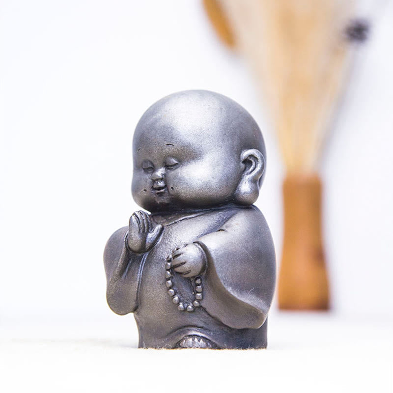 12.7cm Rust Version Buddha Statue | Handmade Little Monk Decor