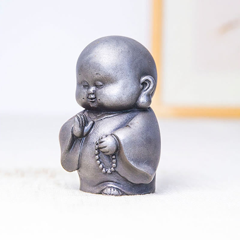 12.7cm Rust Version Buddha Statue | Handmade Little Monk Decor
