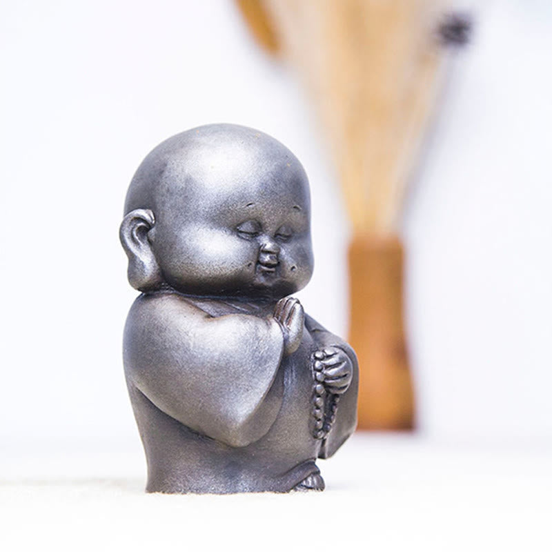 12.7cm Rust Version Buddha Statue | Handmade Little Monk Decor
