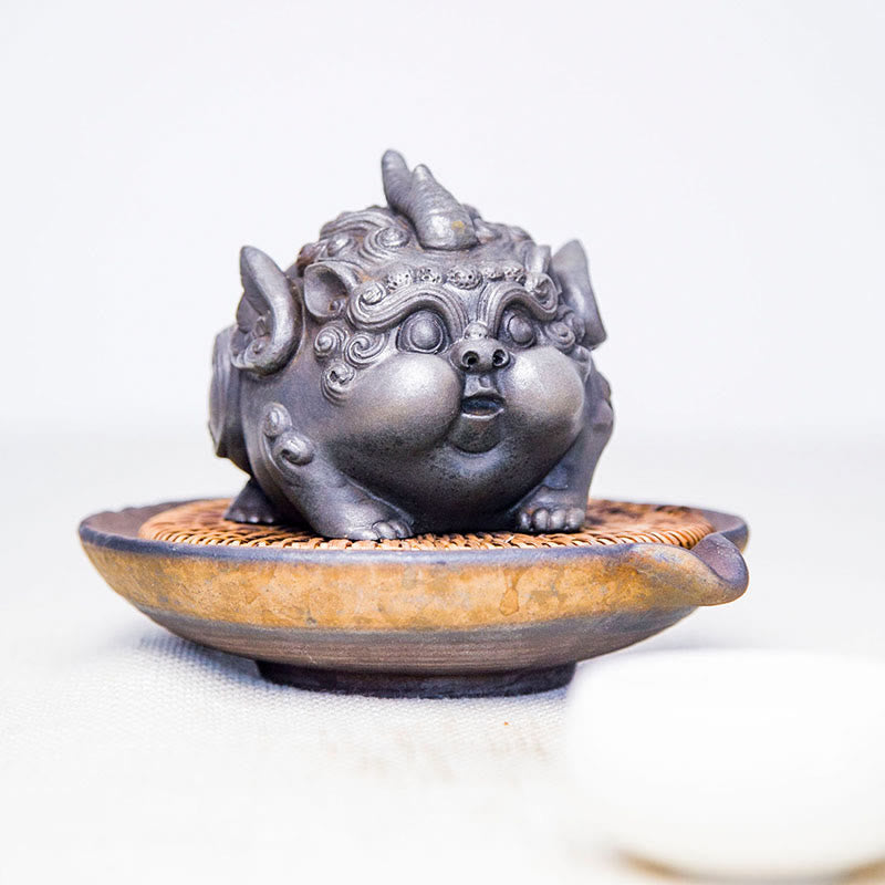 9cm Handmade PiXiu Wealth Statue Iron Powder Resin Sculpture