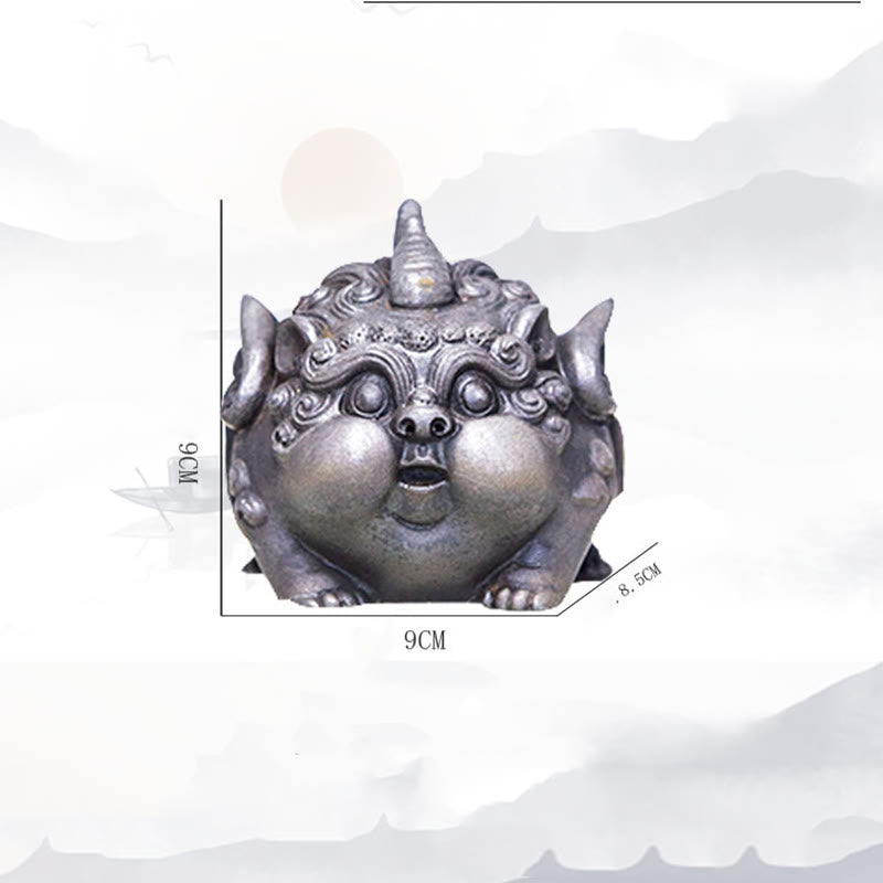 9cm Handmade PiXiu Wealth Statue Iron Powder Resin Sculpture