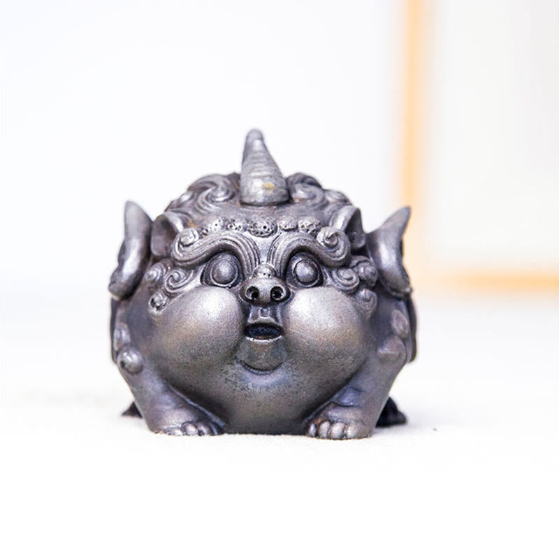 9cm Handmade PiXiu Wealth Statue Iron Powder Resin Sculpture