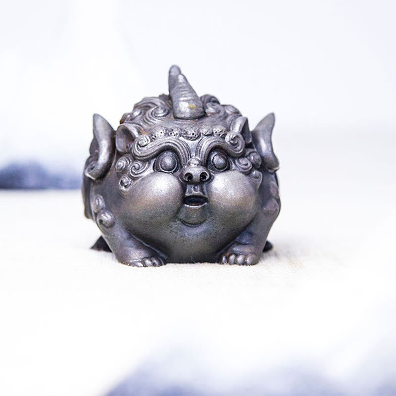 9cm Handmade PiXiu Wealth Statue Iron Powder Resin Sculpture