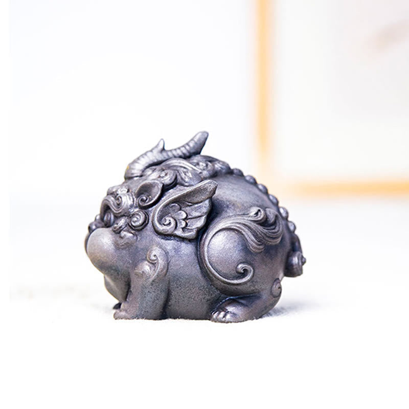 9cm Handmade PiXiu Wealth Statue Iron Powder Resin Sculpture