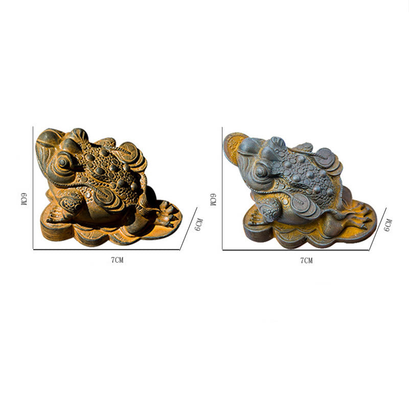 6cm Feng Shui Frog Statue with Copper Coins for Prosperity