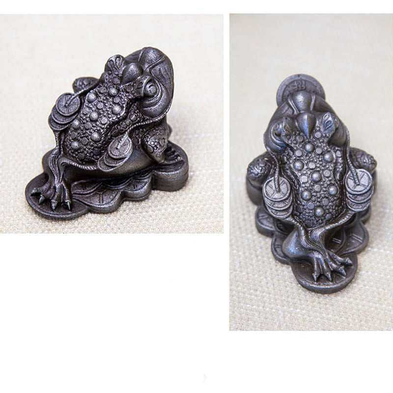 6cm Feng Shui Frog Statue with Copper Coins for Prosperity