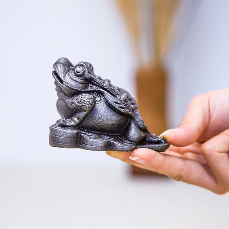 6cm Feng Shui Frog Statue with Copper Coins for Prosperity
