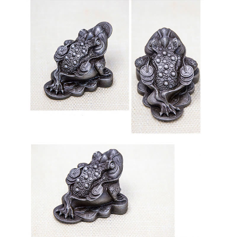 6cm Feng Shui Frog Statue with Copper Coins for Prosperity