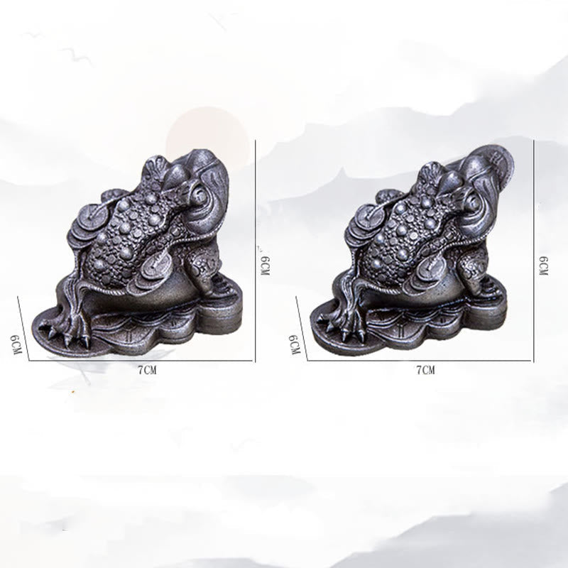 6cm Feng Shui Frog Statue with Copper Coins for Prosperity