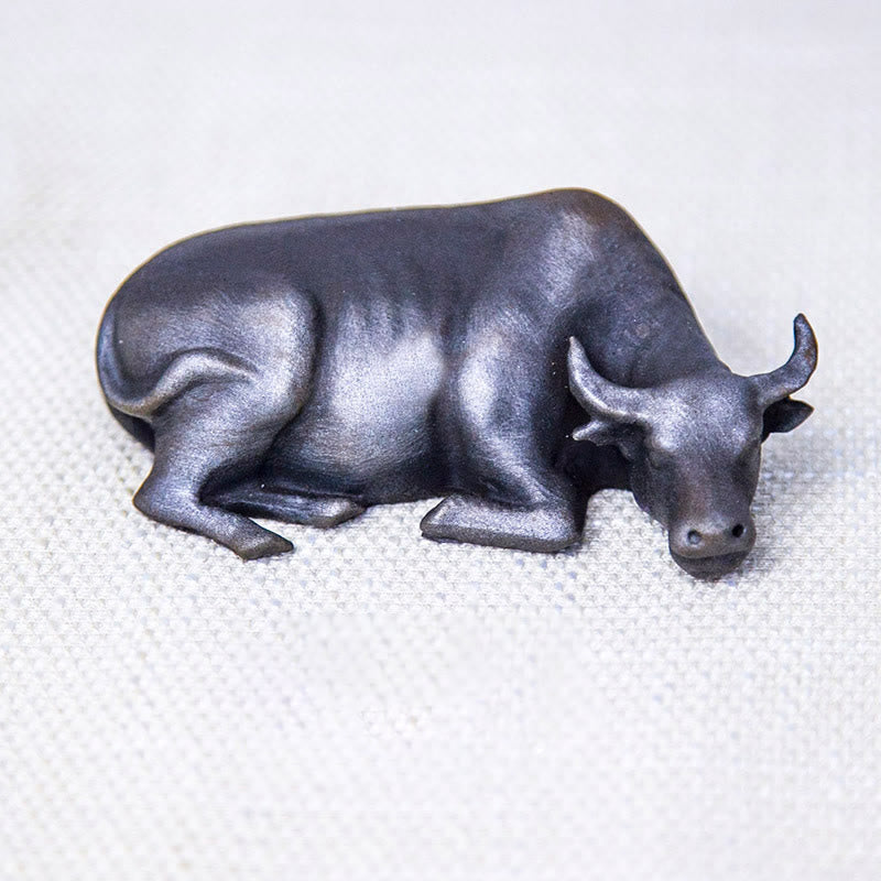 4in Water Buffalo Statue Iron Powder Resin | Feng Shui Decor
