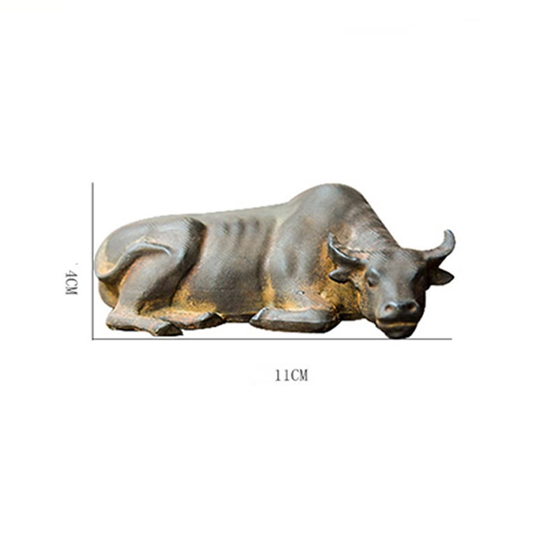 4in Water Buffalo Statue Iron Powder Resin | Feng Shui Decor