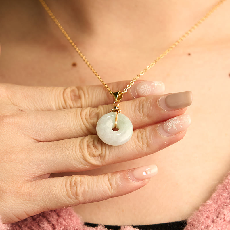 Jade Peace Buckle Necklace for Luck & Protection