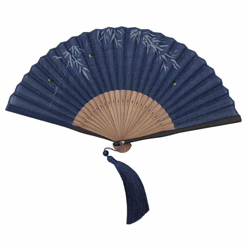 22.5cm Firefly Bamboo Leaves Pattern Chinese Folding Fan