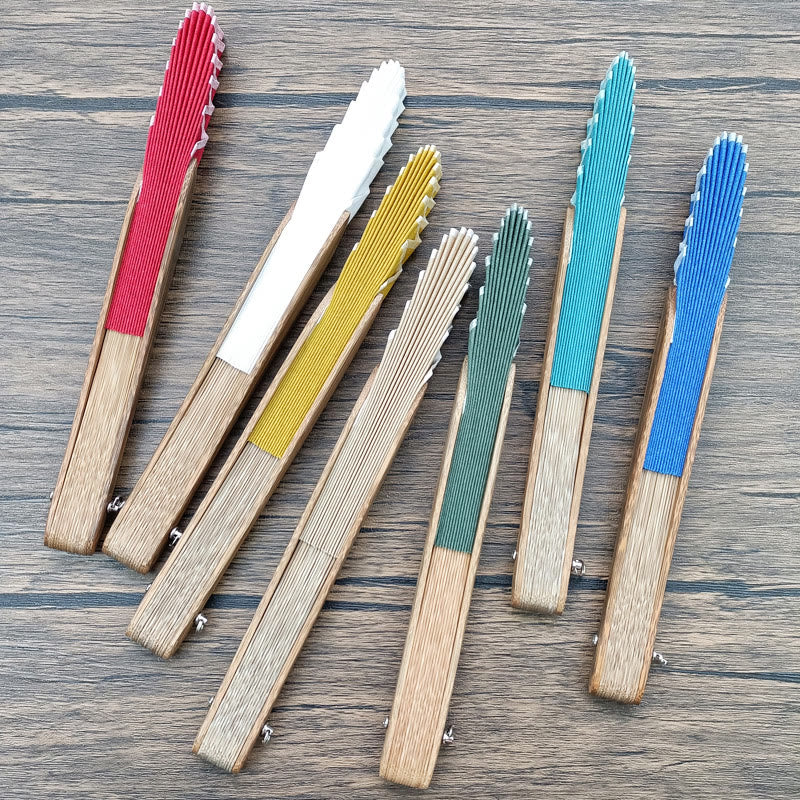 22cm Bamboo Folding Fan | Solid Color Handheld Fan