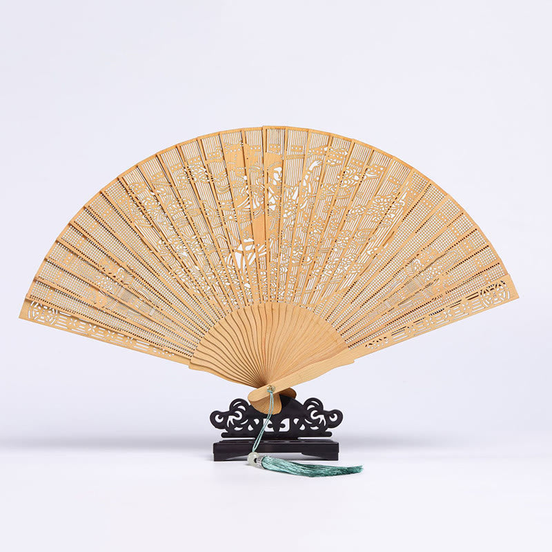 Thuja Sutchuenensis Wood Chinese Folding Fan 23cm Cultural Art