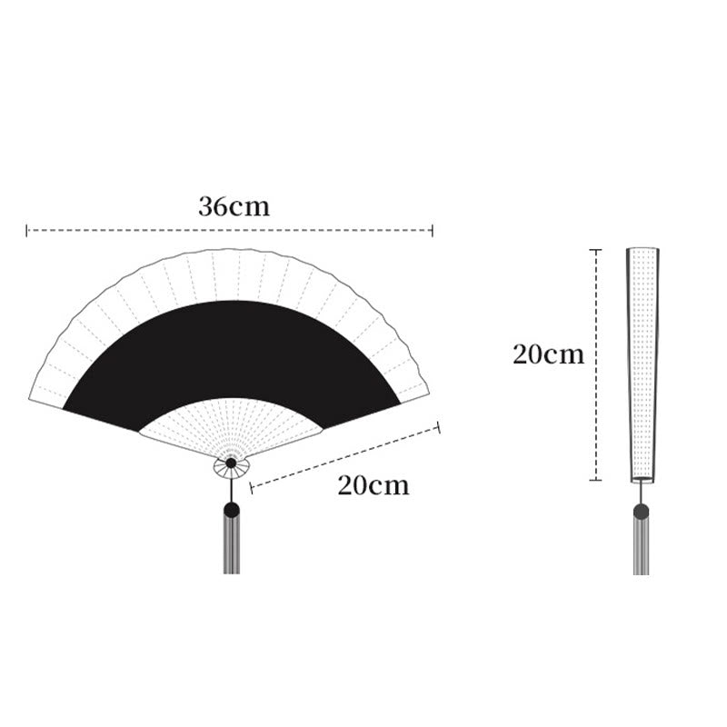 Bamboo Hollow Engraving Folding Fan 20cm Handmade Artistry