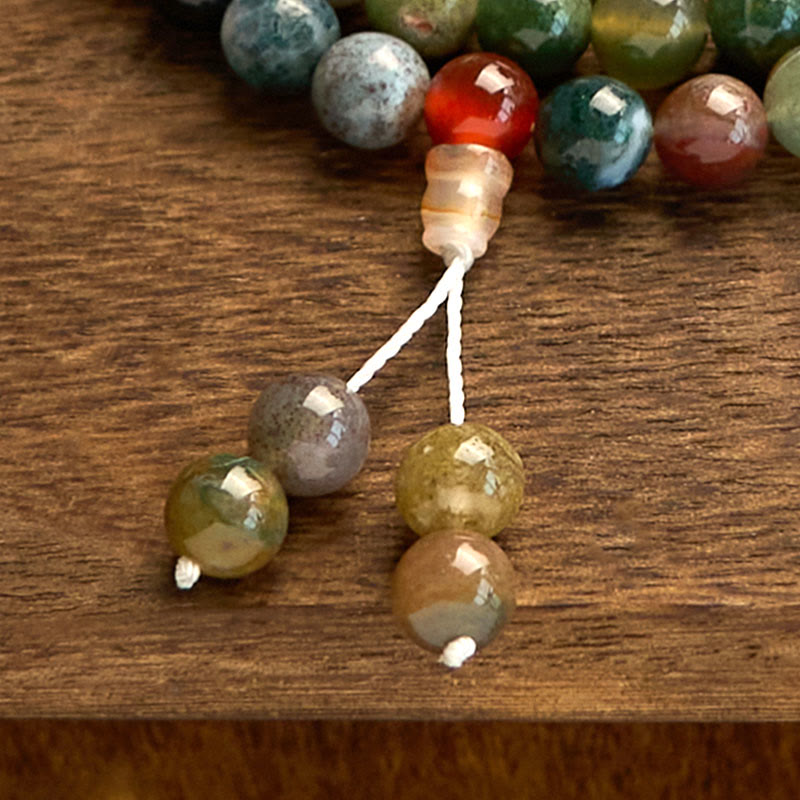 108 Bead Moss Agate 8mm Multi-Turn Healing Mala Bracelet