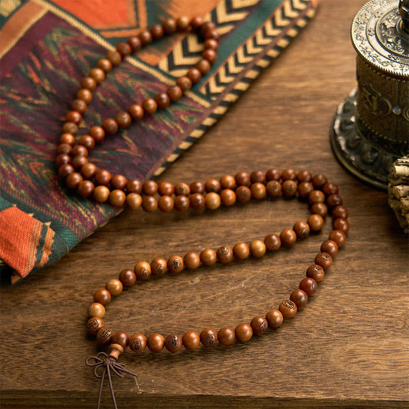 108 Bead Lightning Struck Jujube Wood Mantra Protection Bracelet