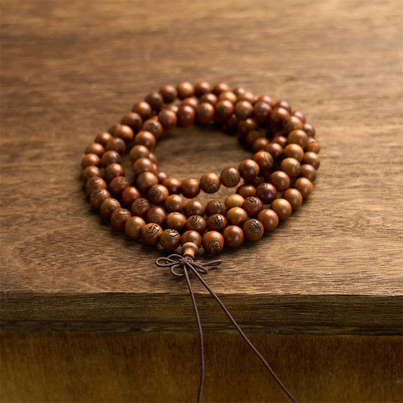 108 Bead Lightning Struck Jujube Wood Mantra Protection Bracelet