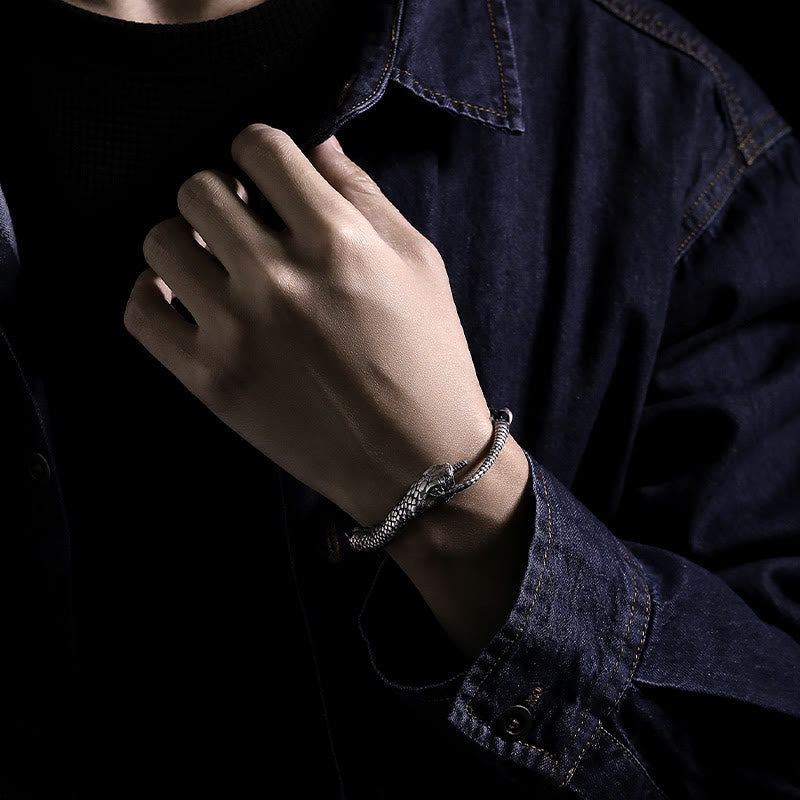 Sterling Silver Snake Shape Bracelet for Year of the Snake Blessing