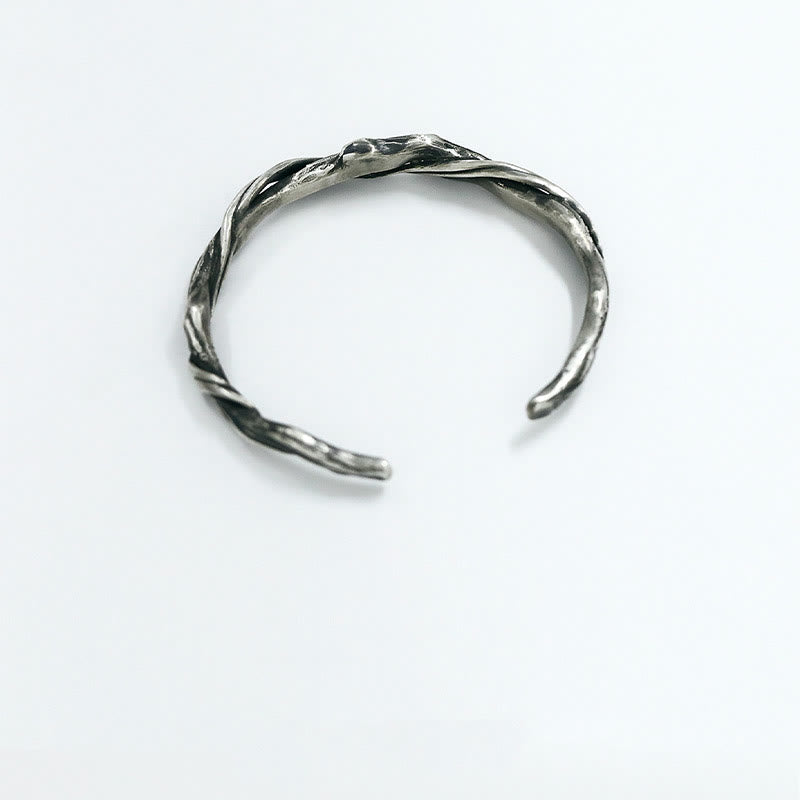999 Sterling Silver Driftwood Cuff Bracelet Spiritual Balance