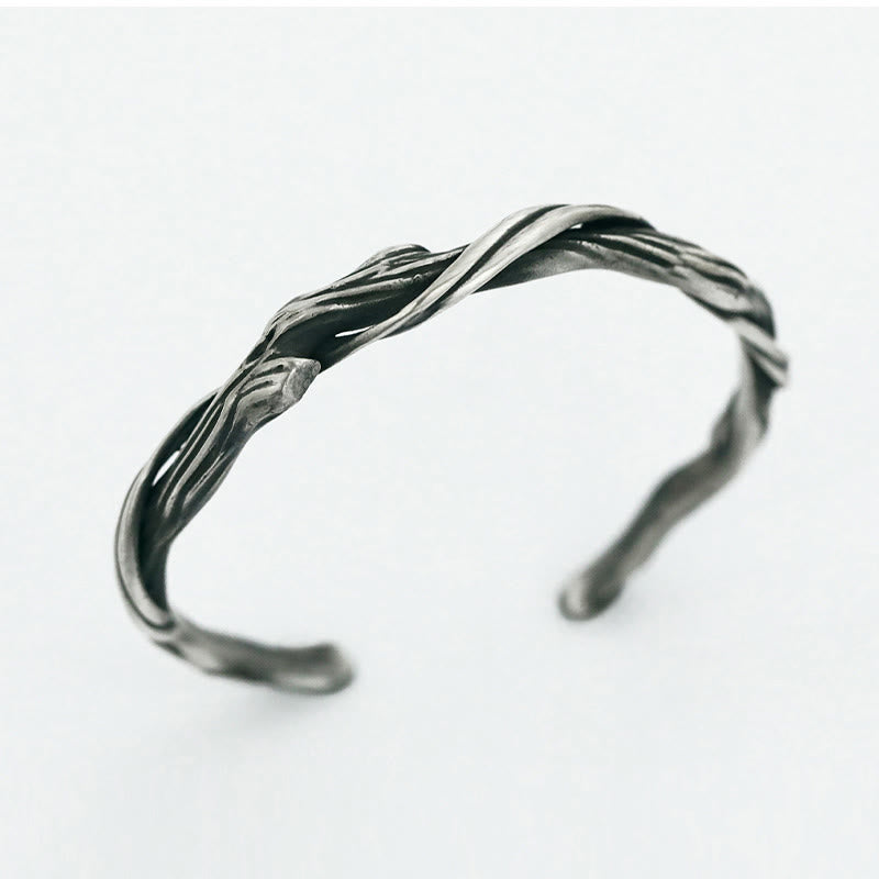 999 Sterling Silver Driftwood Cuff Bracelet Spiritual Balance