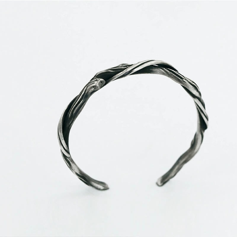 999 Sterling Silver Driftwood Cuff Bracelet Spiritual Balance