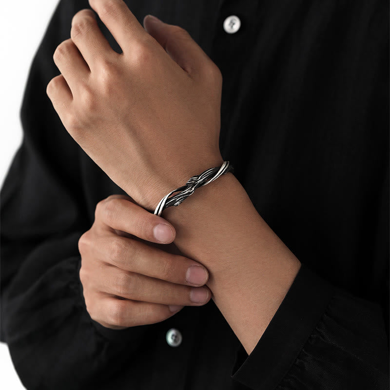 999 Sterling Silver Driftwood Cuff Bracelet Spiritual Balance