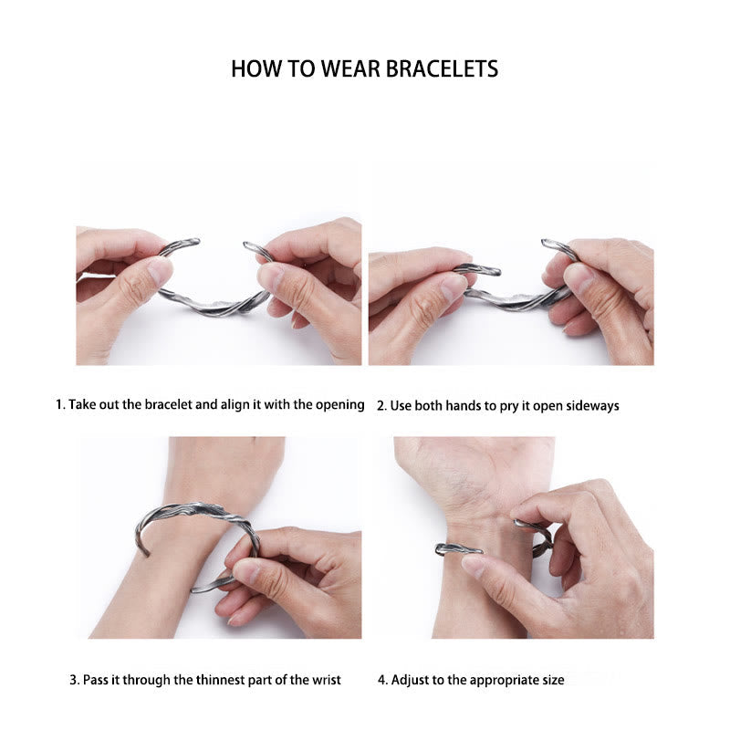 999 Sterling Silver Driftwood Cuff Bracelet Spiritual Balance