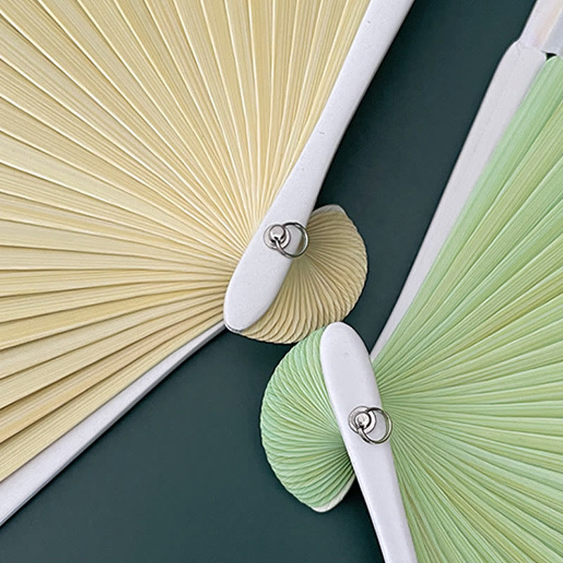 Chinese Folding Fan Orchid Begonia Bamboo Handheld Fan 21-22cm