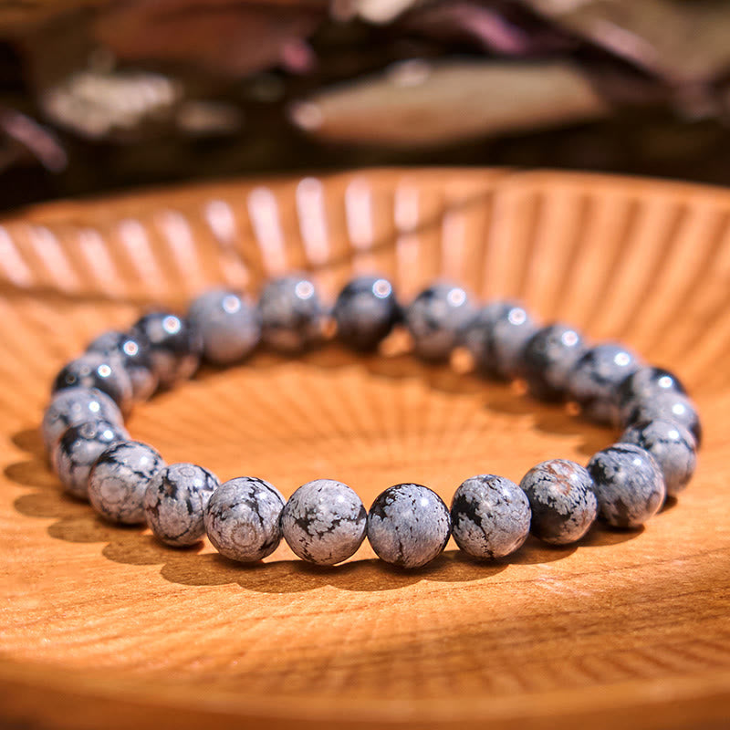 Grounding Obsidian Bracelet Neutral Tone for Balance & Protection