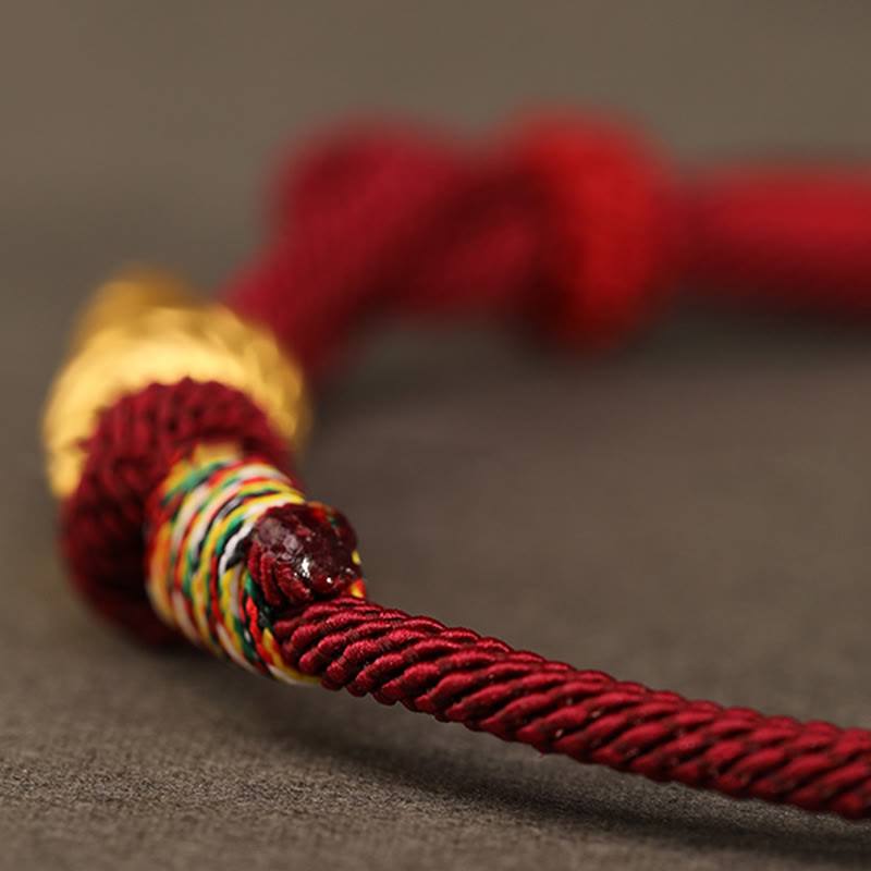 Gold Snake Red String Luck Protection Bracelet