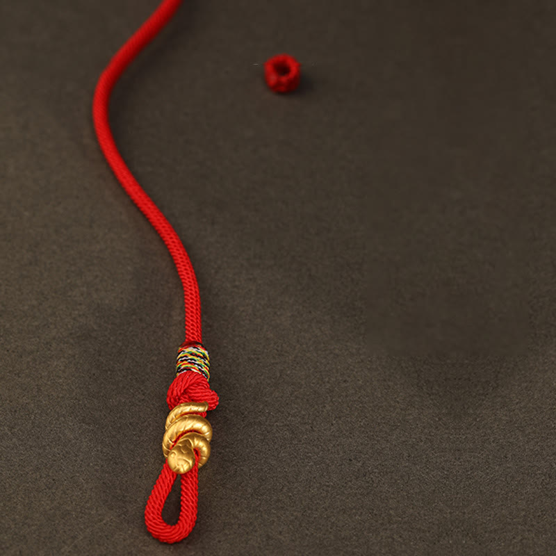 Gold Snake Red String Luck Protection Bracelet