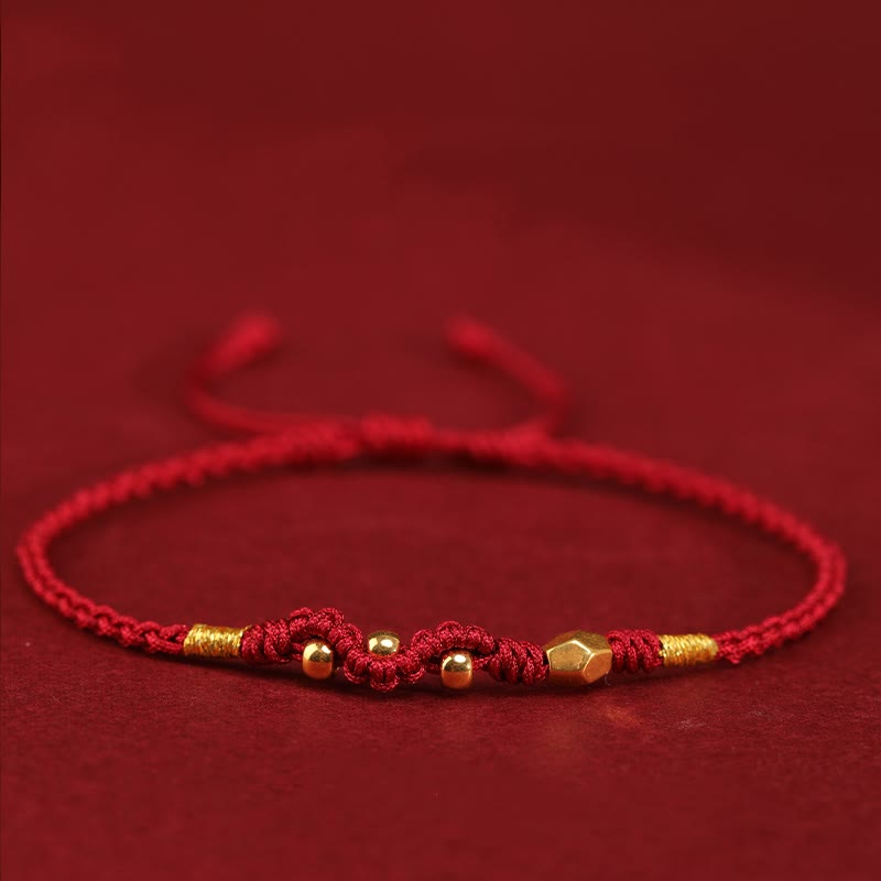 999 Gold Snake Red String Protection Bracelet